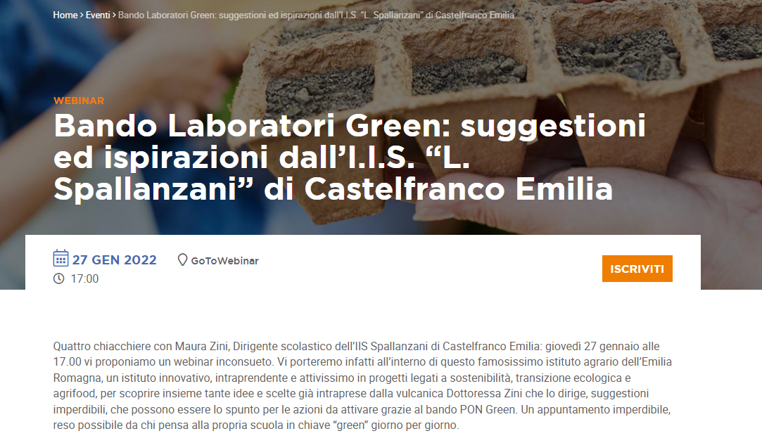 Istituto di Istruzione Superiore Lazzaro Spallanzani | Webinar: CAMPUSTORE
