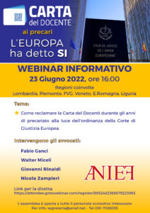 Istituto di Istruzione Superiore Lazzaro Spallanzani | Assemblea/incontro informativo ANIEF Area Nord 23 giugno 2022