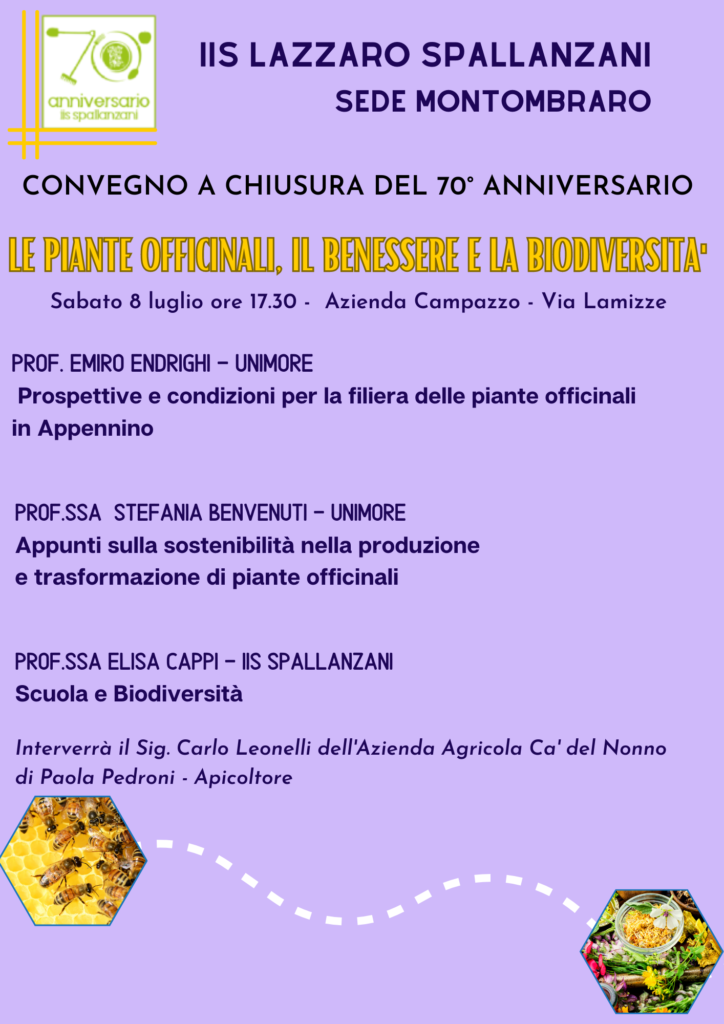 Istituto di Istruzione Superiore Lazzaro Spallanzani | Festa della Lavanda e Convegno 70° Istituto - Sede Montombraro - sabato 8 e domenica 9 luglio