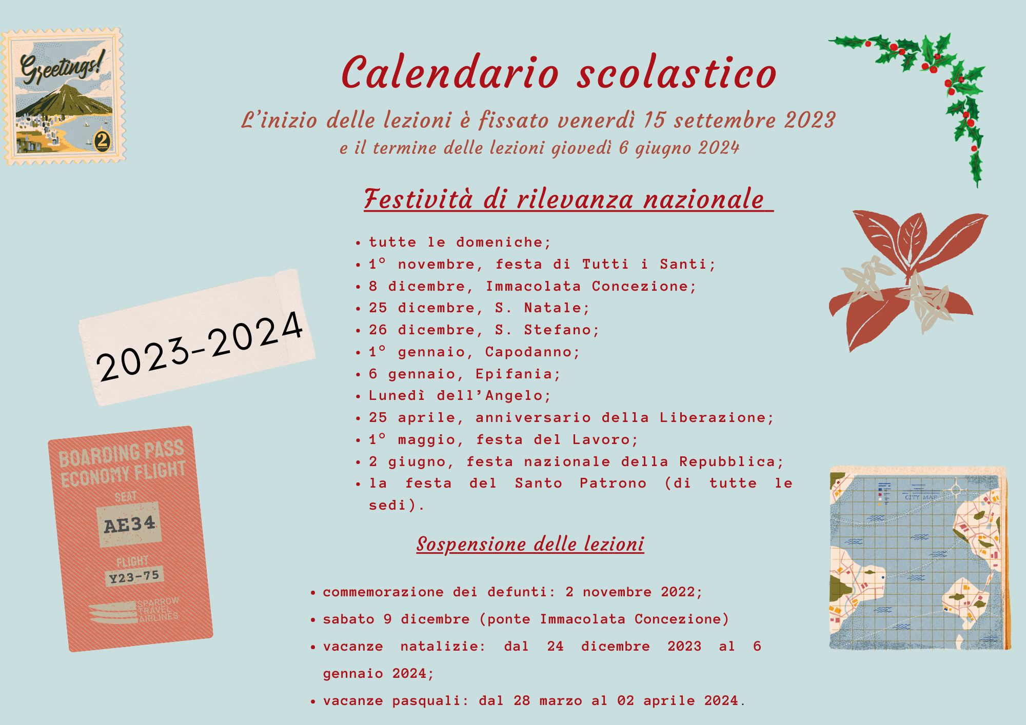 Istituto di Istruzione Superiore Lazzaro Spallanzani | Calendario scolastico a.s 2023/2024