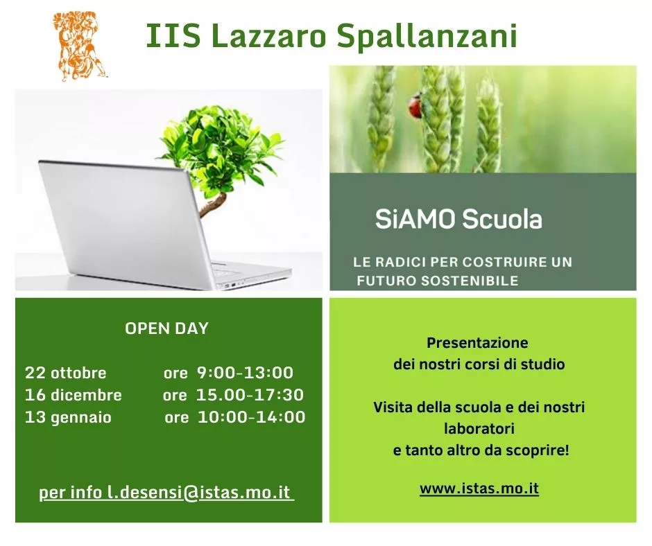 Istituto di Istruzione Superiore Lazzaro Spallanzani | DATE OPEN DAY (Tutte le sedi) info