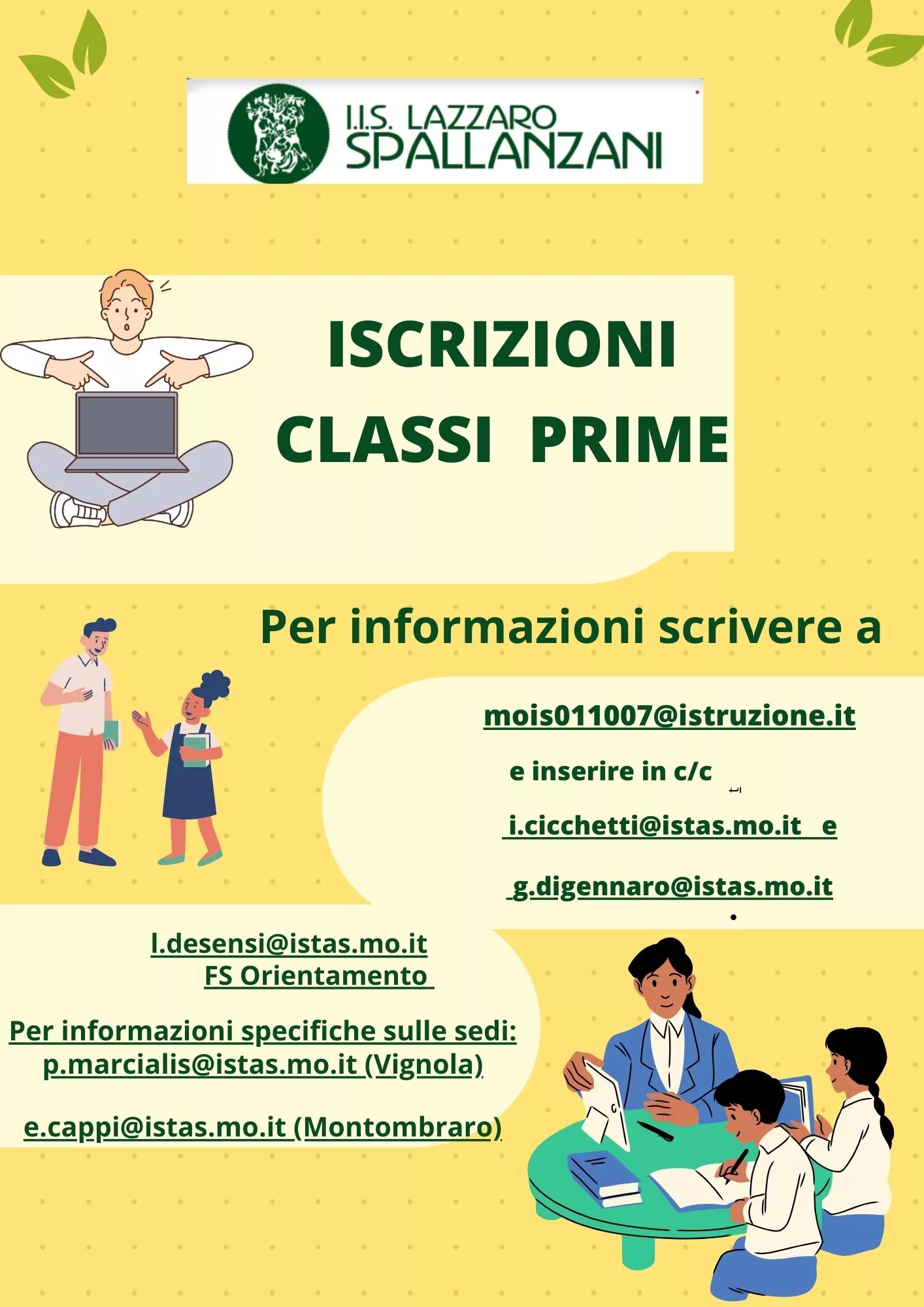 Istituto di Istruzione Superiore Lazzaro Spallanzani | ISCRIZIONI CLASSI PRIME - PROCEDURA