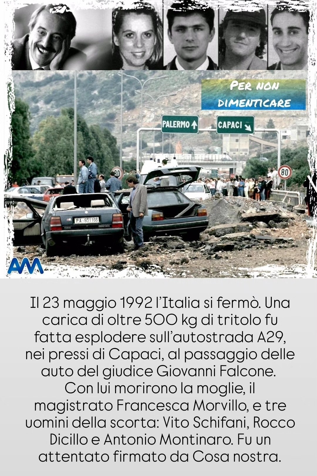 Istituto di Istruzione Superiore Lazzaro Spallanzani | 23 maggio 1992 - 23 maggio 2025: ricordare la Strage di Capaci per costruire coscienze libere!