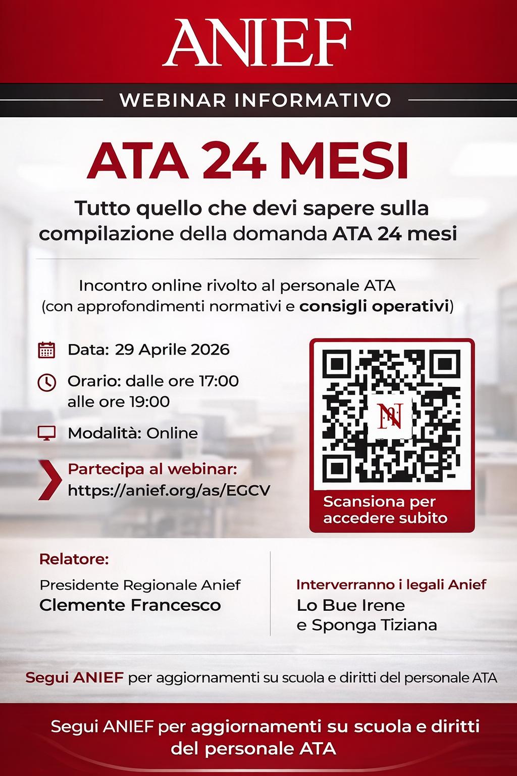 Istituto di Istruzione Superiore Lazzaro Spallanzani | COMUNICATO SINDACALE A TUTTO IL PERSONALE ATA: APERTURA ATA 24 MESI, PRENOTA LA CONSULENZA CON ANIEF - allegato 3