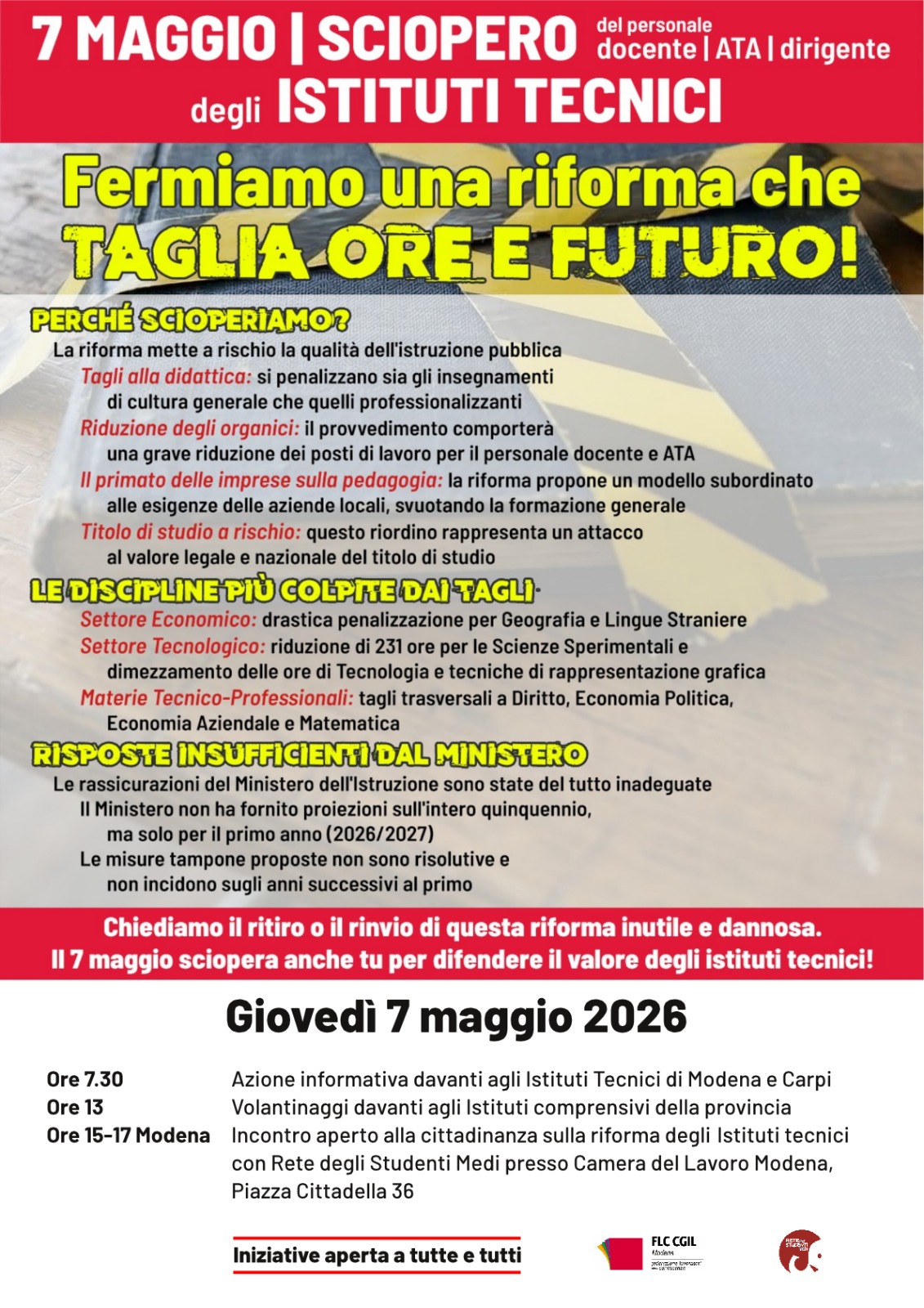 Istituto di Istruzione Superiore Lazzaro Spallanzani | Ordine del Giorno Assemblea Generale FLC CGIL MODENA