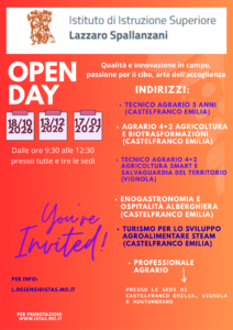 Istituto di Istruzione Superiore Lazzaro Spallanzani | CALENDARIO OPEN DAY IIS L. SPALLANZANI