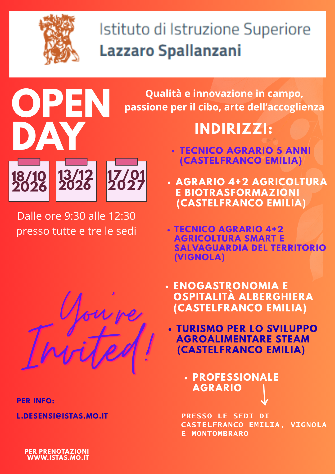 Istituto di Istruzione Superiore Lazzaro Spallanzani | Home